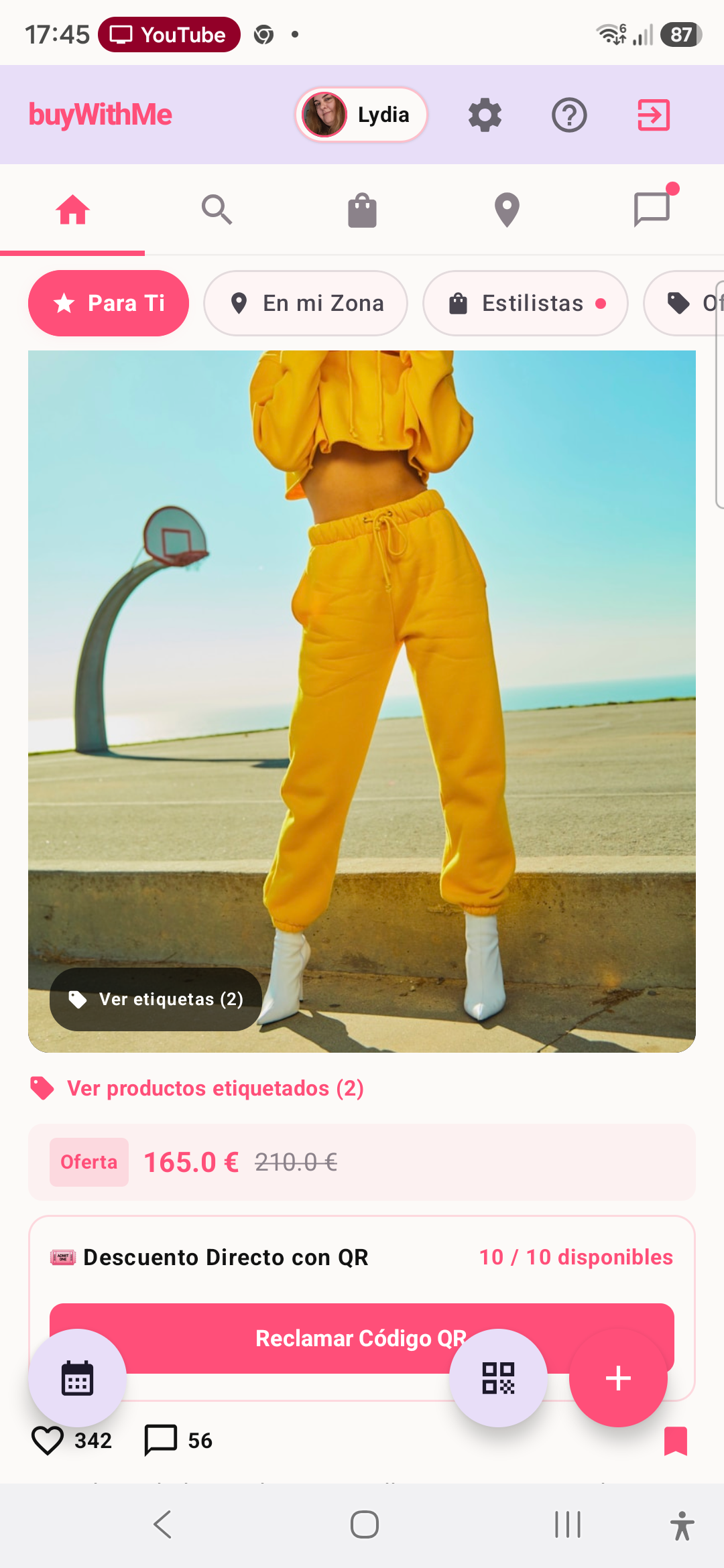 Muro de Tendencias y Cupones QR en buyWithMe